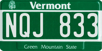 VT license plate NQJ833