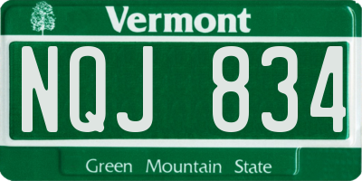 VT license plate NQJ834