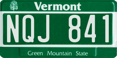 VT license plate NQJ841