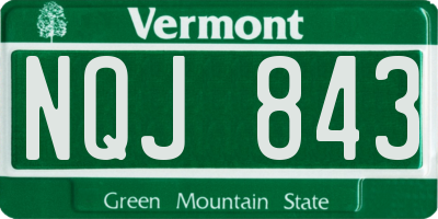 VT license plate NQJ843