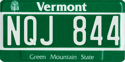 VT license plate NQJ844