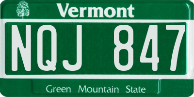 VT license plate NQJ847