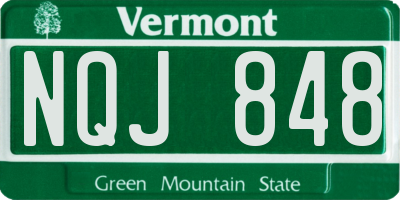 VT license plate NQJ848