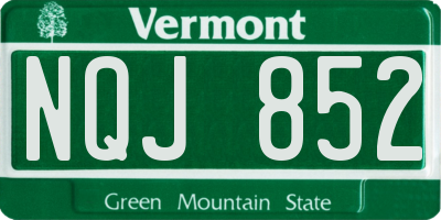 VT license plate NQJ852