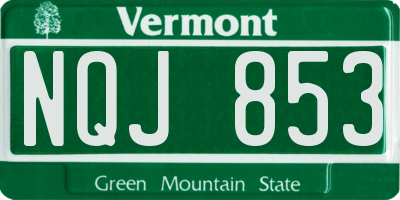 VT license plate NQJ853
