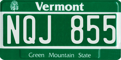 VT license plate NQJ855