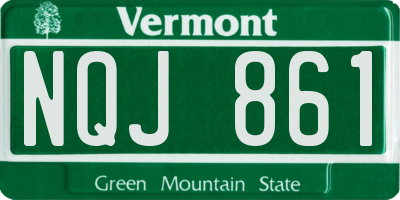 VT license plate NQJ861