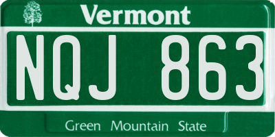 VT license plate NQJ863