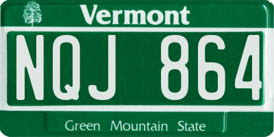 VT license plate NQJ864