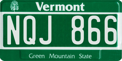 VT license plate NQJ866