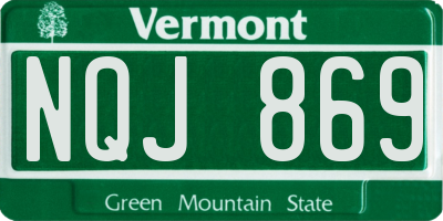VT license plate NQJ869