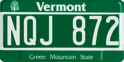 VT license plate NQJ872