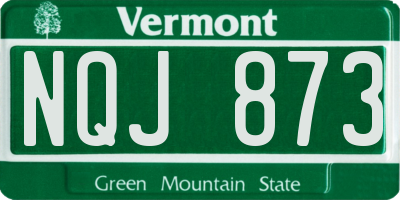 VT license plate NQJ873