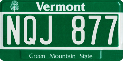 VT license plate NQJ877