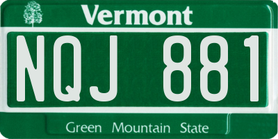 VT license plate NQJ881