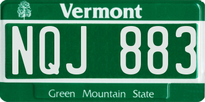 VT license plate NQJ883