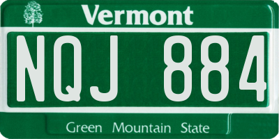VT license plate NQJ884
