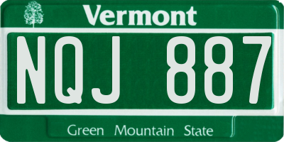 VT license plate NQJ887