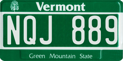 VT license plate NQJ889