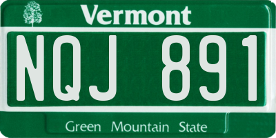 VT license plate NQJ891