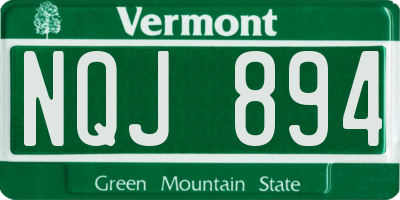 VT license plate NQJ894