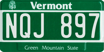 VT license plate NQJ897
