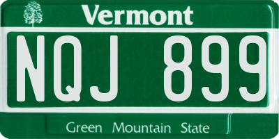 VT license plate NQJ899