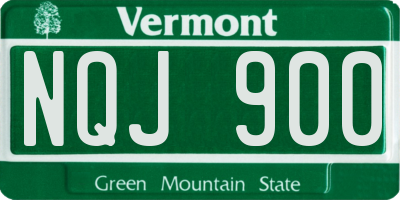 VT license plate NQJ900