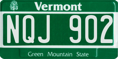 VT license plate NQJ902