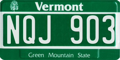 VT license plate NQJ903