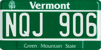 VT license plate NQJ906