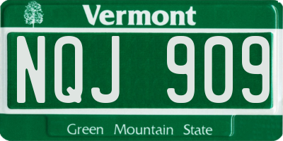 VT license plate NQJ909