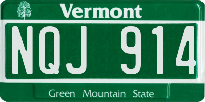 VT license plate NQJ914
