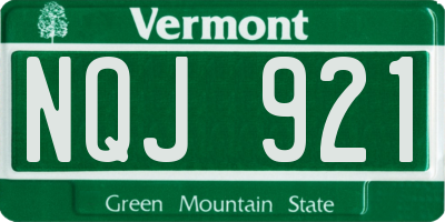 VT license plate NQJ921