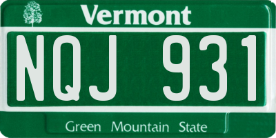 VT license plate NQJ931