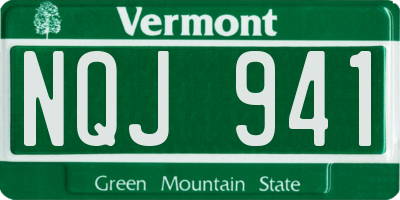 VT license plate NQJ941