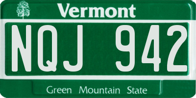 VT license plate NQJ942