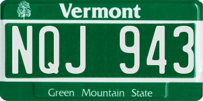 VT license plate NQJ943