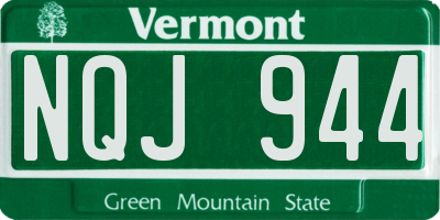 VT license plate NQJ944