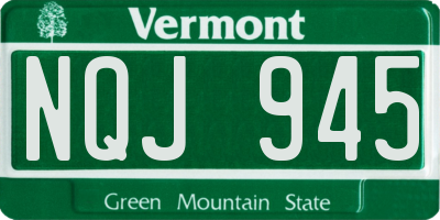 VT license plate NQJ945