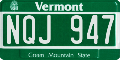 VT license plate NQJ947