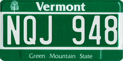 VT license plate NQJ948