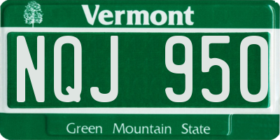 VT license plate NQJ950