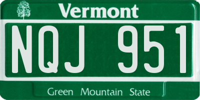 VT license plate NQJ951