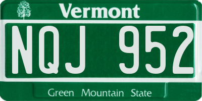 VT license plate NQJ952