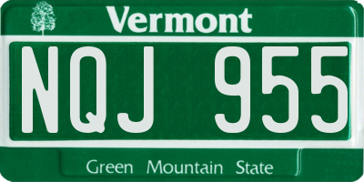 VT license plate NQJ955