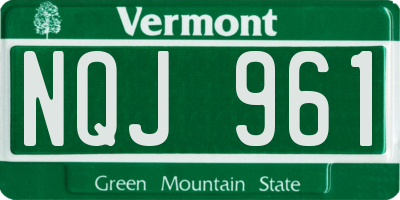 VT license plate NQJ961