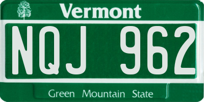 VT license plate NQJ962