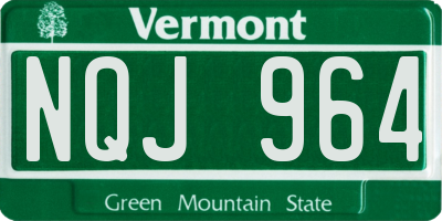 VT license plate NQJ964