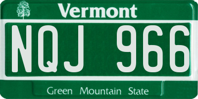 VT license plate NQJ966